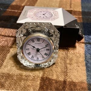 NWT Godinger crystal Emerald Clock - Silver and white